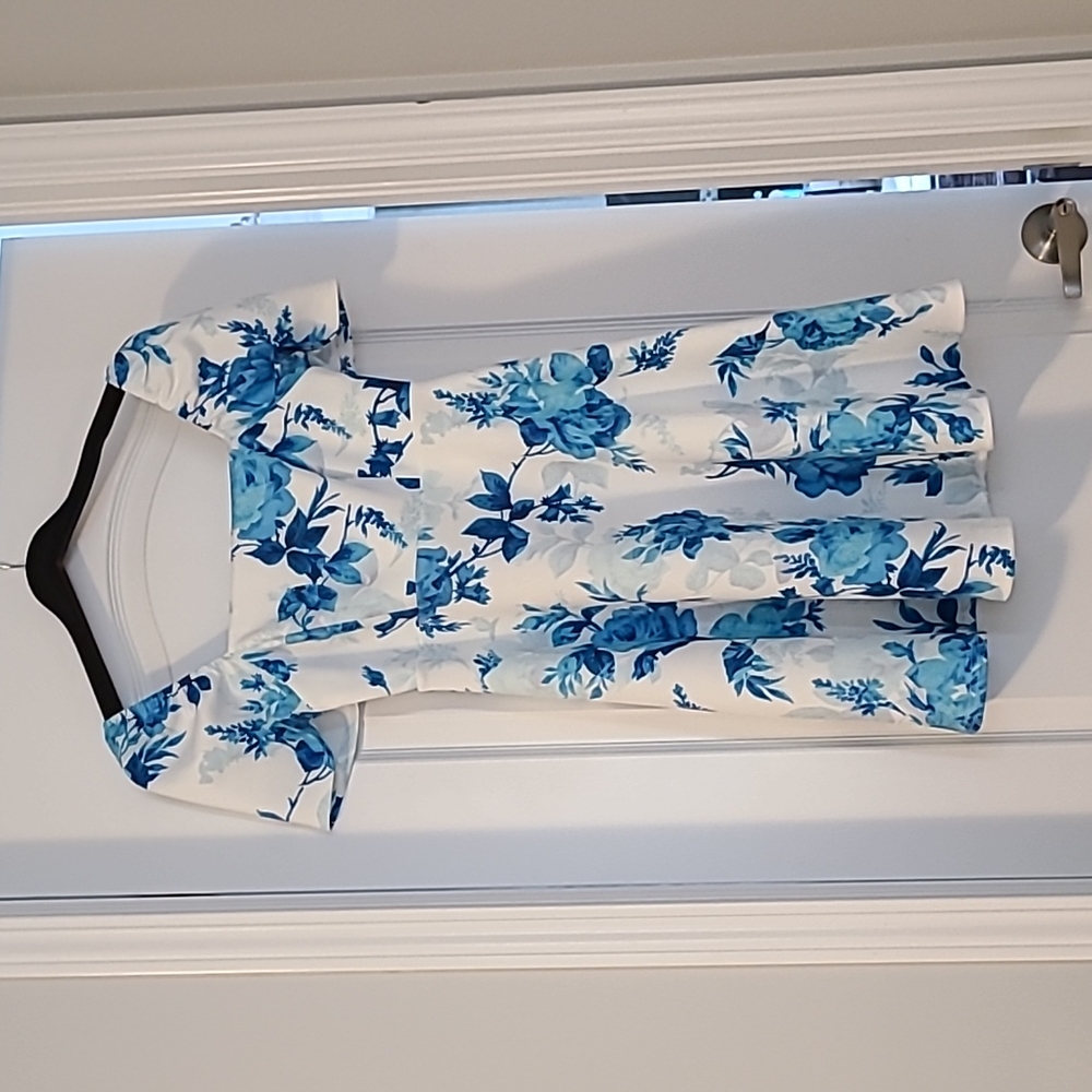 Asos blue white floral maternity dress us 6